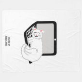 Weiße Katze Schlafen auf dem Laptop große Fleece-D Fleecedecke (Vorderseite (Horizontal))