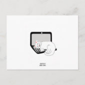 Weiße Katze Schlafen auf der Laptop-Postkarte Postkarte (Vorderseite)