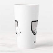 Weiße Katze Schlafen auf Laptop Große Latte Tasse (Vorderseite)