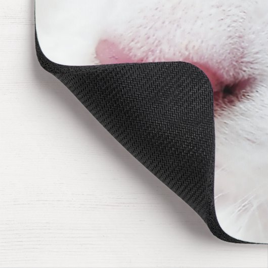 Weiße Katze Schlafmousepad Mousepad (Ecke)