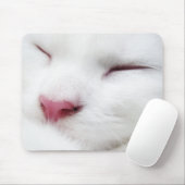 Weiße Katze Schlafmousepad Mousepad (Mit Mouse)