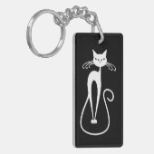 Weiße Katze Schlüsselanhänger (Vorderseite links)