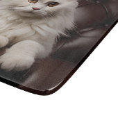 Weiße Katze Schneidebrett (Ecke)