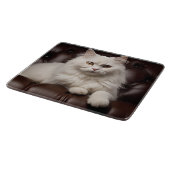 Weiße Katze Schneidebrett (Ecke)