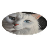 Weiße Katze Schneidebrett (Ecke)
