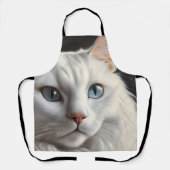 Weiße Katze Schürze (Vorderseite)