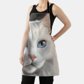 Weiße Katze Schürze (InSitu)