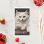 Weiße Katze Serviette (Beispiel)
