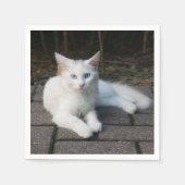 Weiße Katze Serviette (Vorderseite)