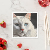 Weiße Katze Serviette (Beispiel)
