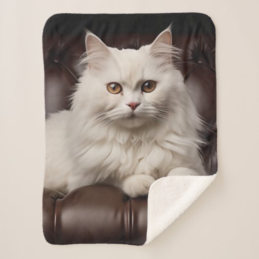 Weiße Katze Sherpadecke (Vorderseite)