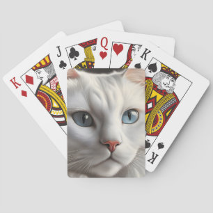Weiße Katze Spielkarten