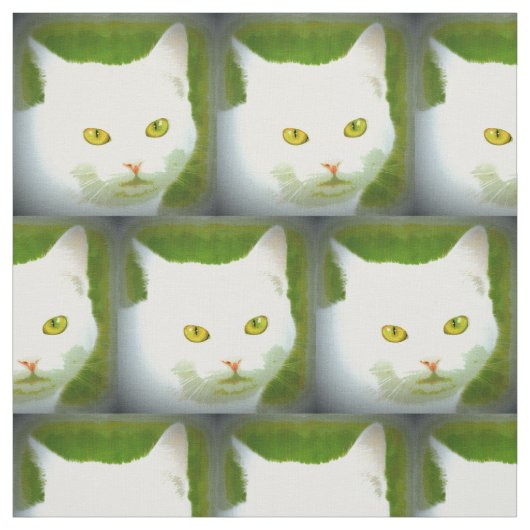Weiße Katze Stoff (Muster)
