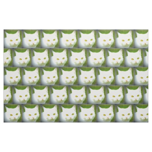 Weiße Katze Stoff (Fat Quarter (45,7 x 55,9 cm))