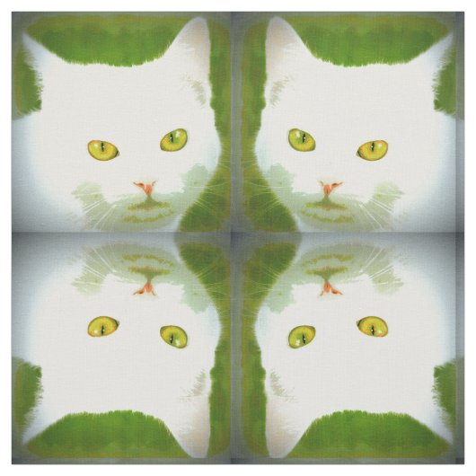 Weiße Katze Stoff (Muster)