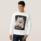 Weiße Katze Sweatshirt (Vorne ganz)
