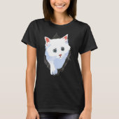 Weiße Katze T-Shirt (Vorderseite)