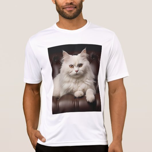 Weiße Katze T-Shirt (Vorderseite)