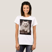 Weiße Katze T-Shirt (Vorne ganz)