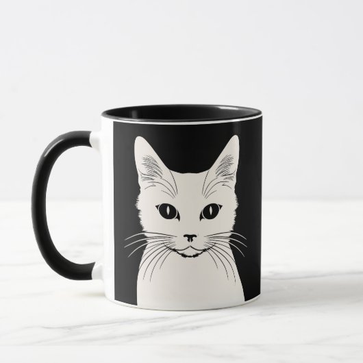Weiße Katze Tasse (Links)