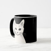 Weiße Katze Tasse (Vorderseite Links)