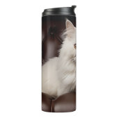 Weiße Katze Thermosbecher (Nach links gedreht)