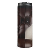 Weiße Katze Thermosbecher (Rückseite)