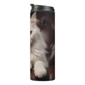 Weiße Katze Thermosbecher (Nach rechts gedreht)