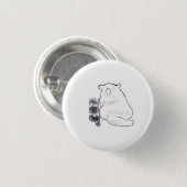 Weiße Katze und Begleiter-Plüschgeschenk Button (Vorne & Hinten)