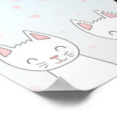 Weiße Katze und schwarze Katze Poster (Ecke)