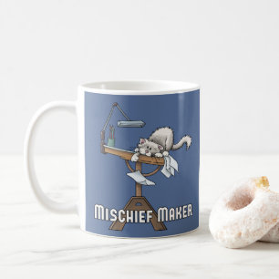 Weiße Katze Unruhestifter Kaffeetasse