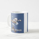 Weiße Katze Unruhestifter Kaffeetasse (Vorderseite Links)