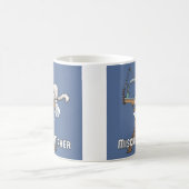 Weiße Katze Unruhestifter Kaffeetasse (Mittel)