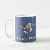 Weiße Katze Unruhestifter Kaffeetasse (Links)
