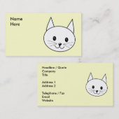 Weiße Katze Visitenkarte (Vorne/Hinten)