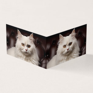 Weiße Katze Visitenkarten