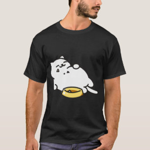 Weiße Katze voller Futter T-Shirt