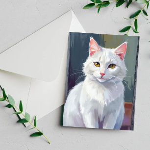 Weiße Katze Wasserfarben-Katze Haustier-Malerei