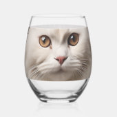 Weiße Katze Weinglas Ohne Stiel (Links)