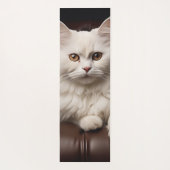 Weiße Katze Yogamatte (Rückseite)