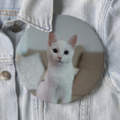 Weiße Katze | Zazzle_Growshop. Button (Beispiel)