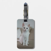 Weiße Katze | Zazzle_Growshop. Gepäckanhänger (Rückseite vertikal)