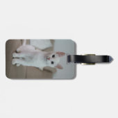 Weiße Katze | Zazzle_Growshop. Gepäckanhänger (Rückseite horizontal)