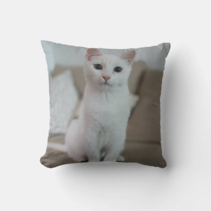 Weiße Katze Zazzle_Growshop. Kissen