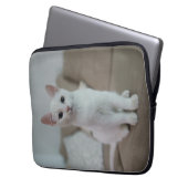 Weiße Katze | Zazzle_Growshop. Laptopschutzhülle (Vorderseite Links)