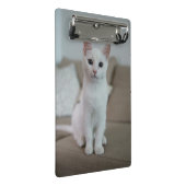Weiße Katze | Zazzle_Growshop. Mini Klemmbrett (Schrägansicht)