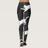 WEISSE KATZEN AUF EINEM SCHWARZEN HINTERGRUND EDIT LEGGINGS (Rückseite)