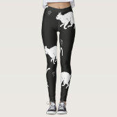 WEISSE KATZEN AUF EINEM SCHWARZEN HINTERGRUND EDIT LEGGINGS (Vorderseite)
