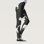 WEISSE KATZEN AUF EINEM SCHWARZEN HINTERGRUND EDIT LEGGINGS (Rechts)