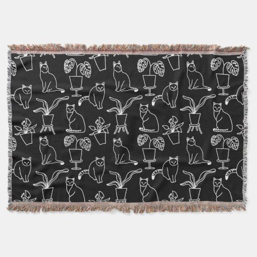 Weiße Katzen auf schwarz Decke (Vorderseite)